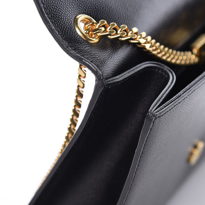 Saint Laurent Grain De Poudre Medium Classic Monogram Kate Satchel Black 13 of 15