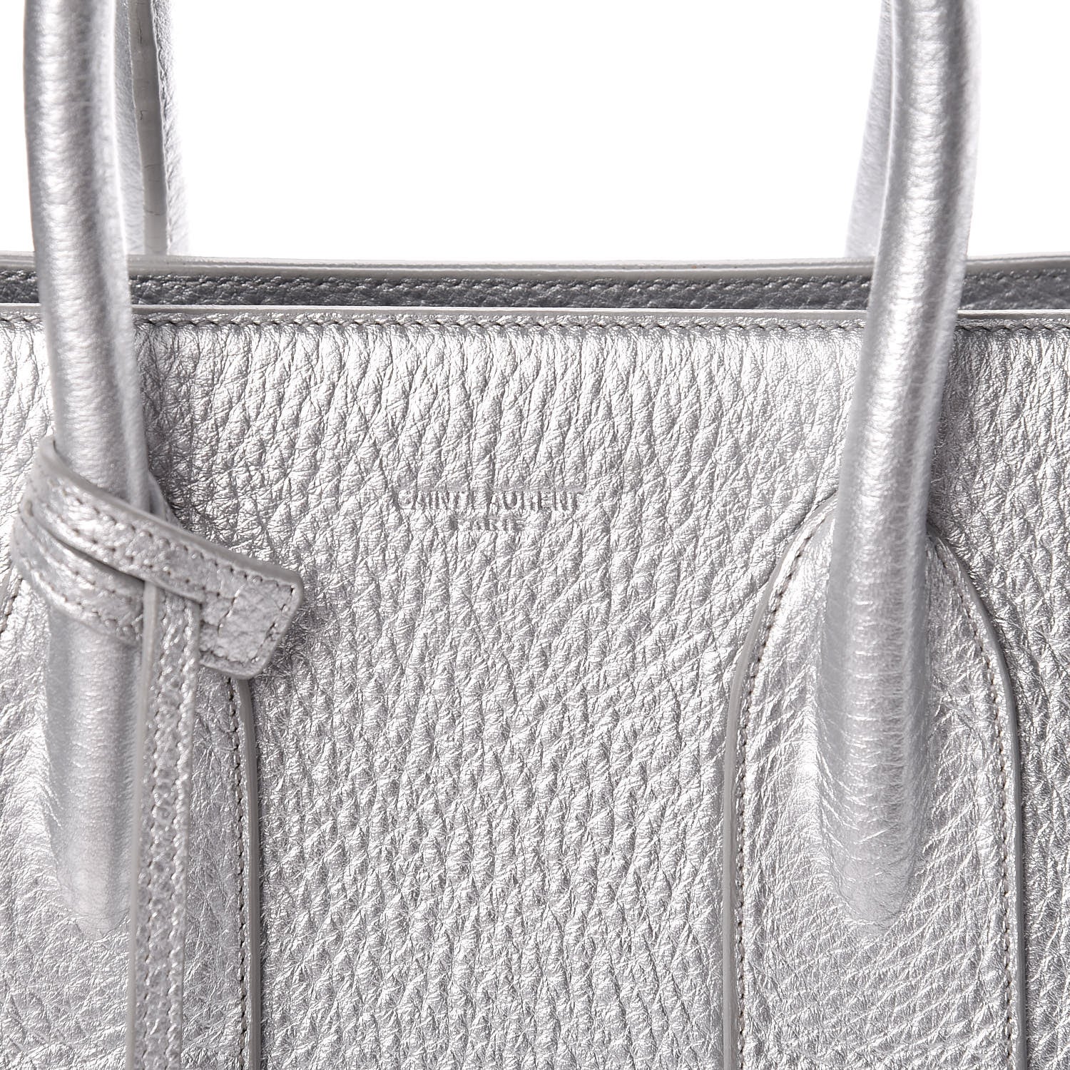 Saint Laurent Metallic Calfskin Small Sac De Jour Silver 9 of 9