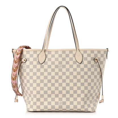 Louis Vuitton Damier Azur Braided Neverfull MM Pink 1 of 8