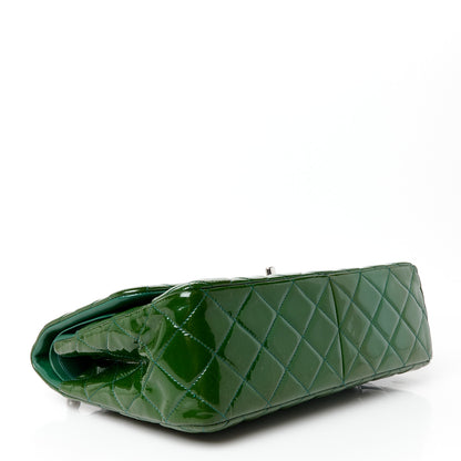 Chanel Patent Quilted Jumbo Double Flap Green 4 of 11