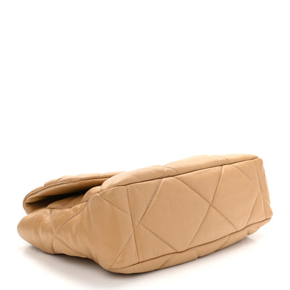 Chanel Goatskin Quilted Large Chanel 19 Flap Beige 4 of 10
