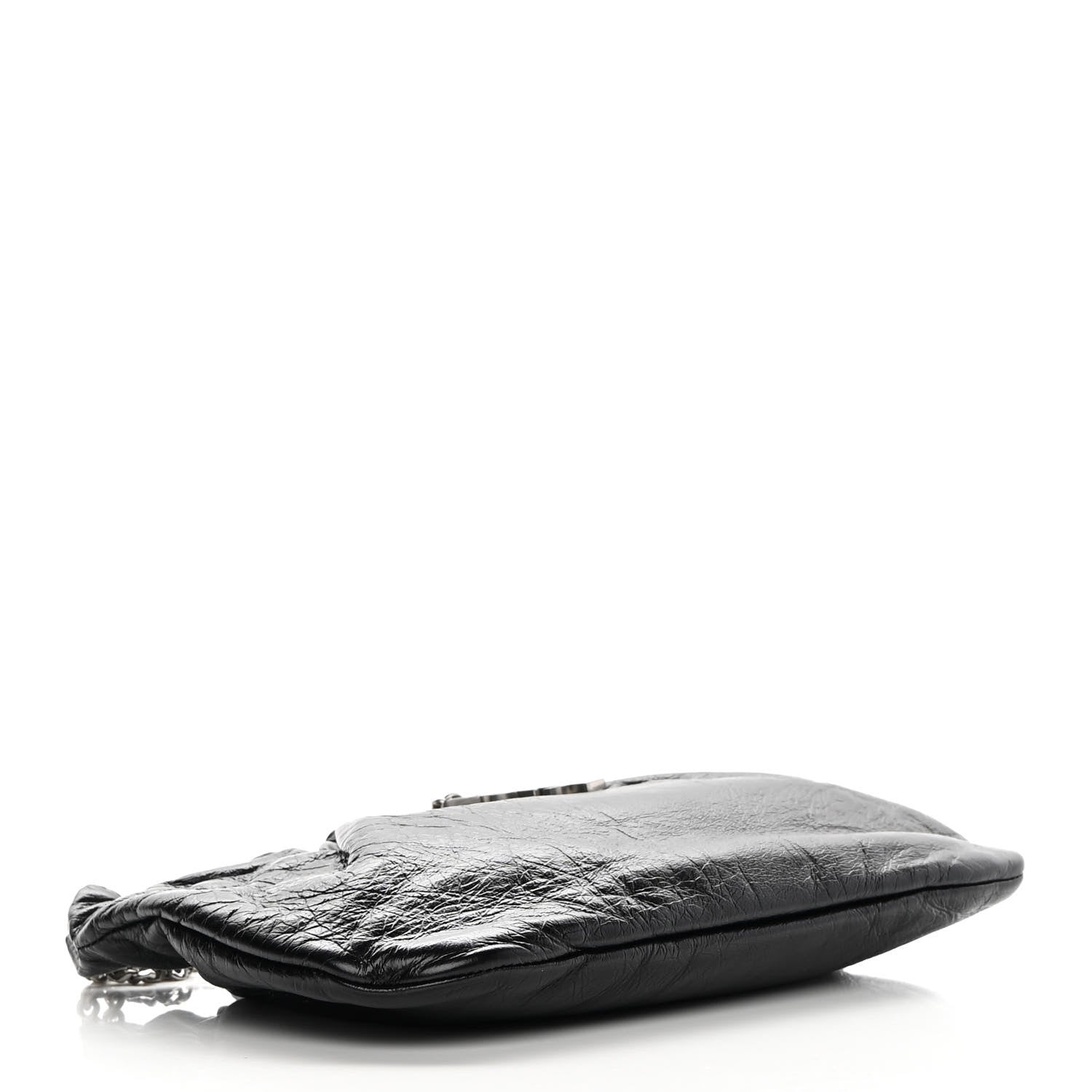 Saint Laurent Calfskin Pac Ruched Hobo Black 4 of 10
