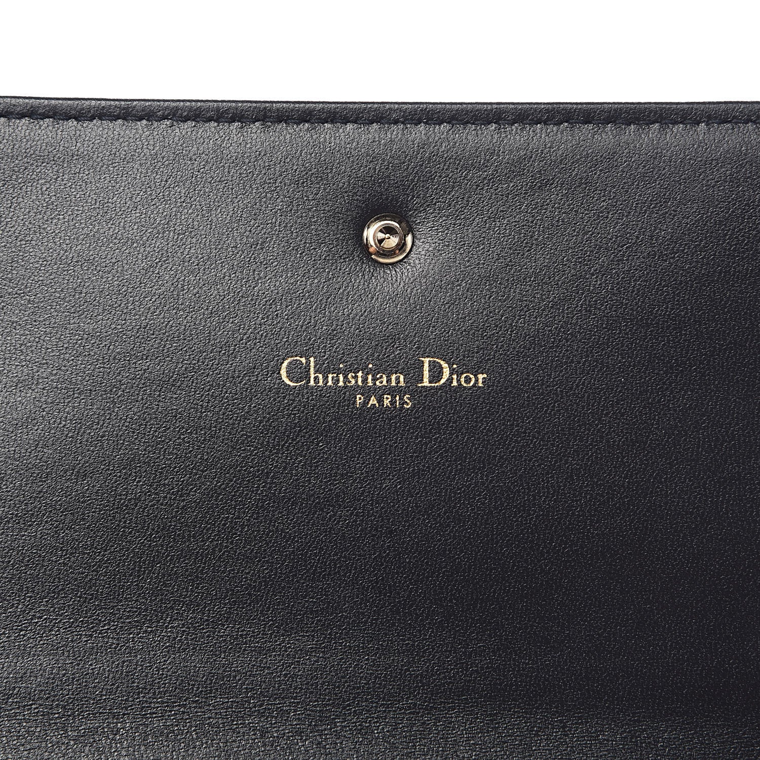Christian Dior Metallic Patent Micro-Cannage Diorama Croisiere Chain Wallet Blue 6 of 11