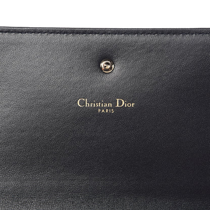 Christian Dior Metallic Patent Micro-Cannage Diorama Croisiere Chain Wallet Blue 6 of 11
