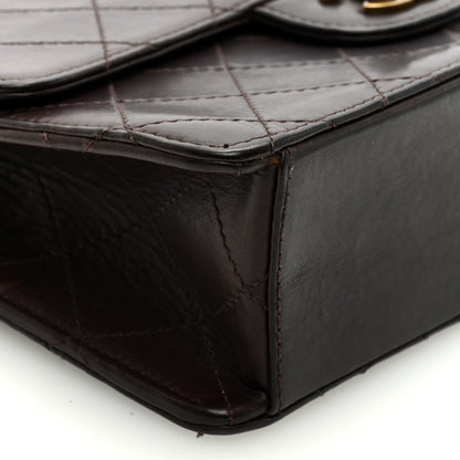 Chanel Lambskin Quilted Small Single Flap Dark Brown 8 of 9