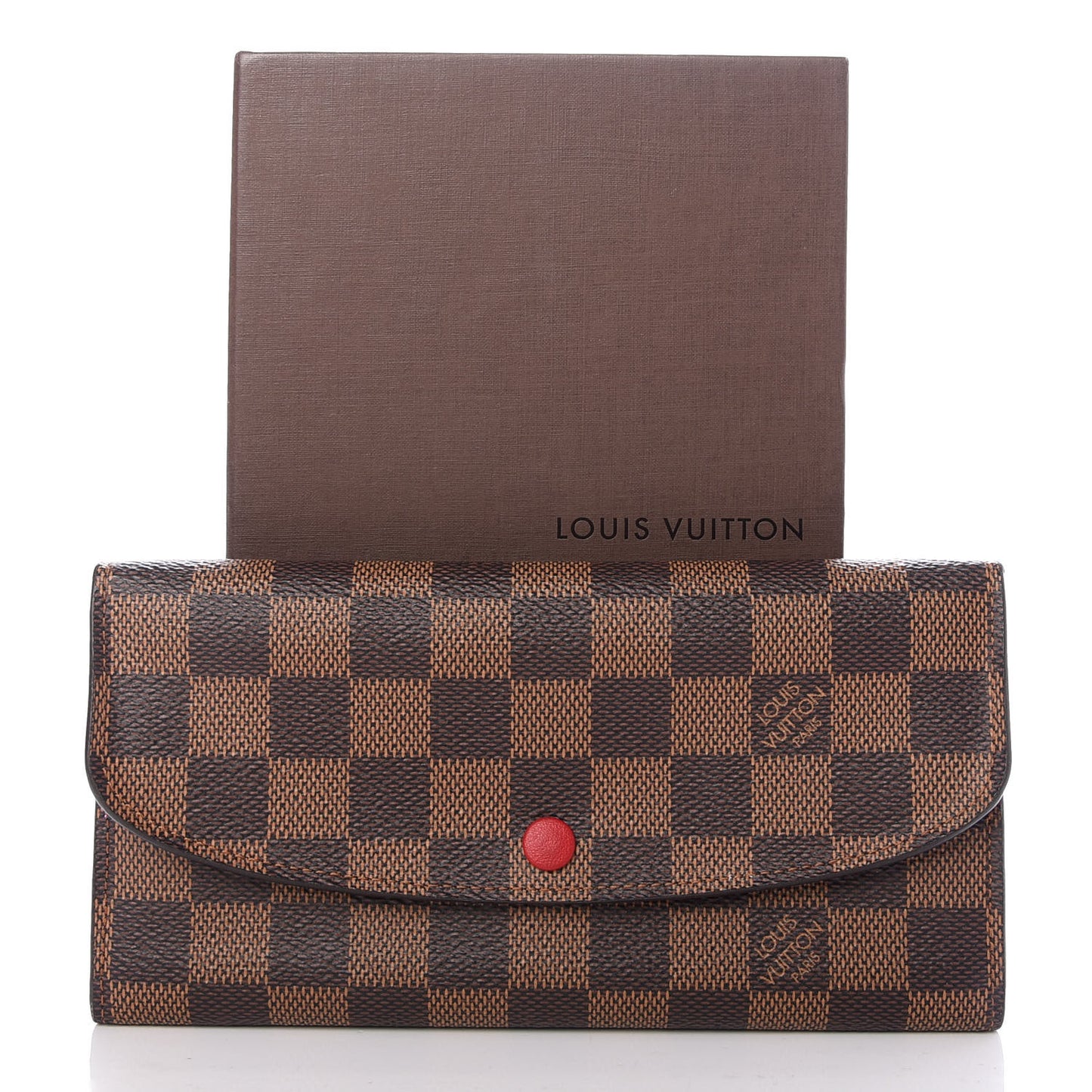 Damier Ebene Emilie Wallet Red