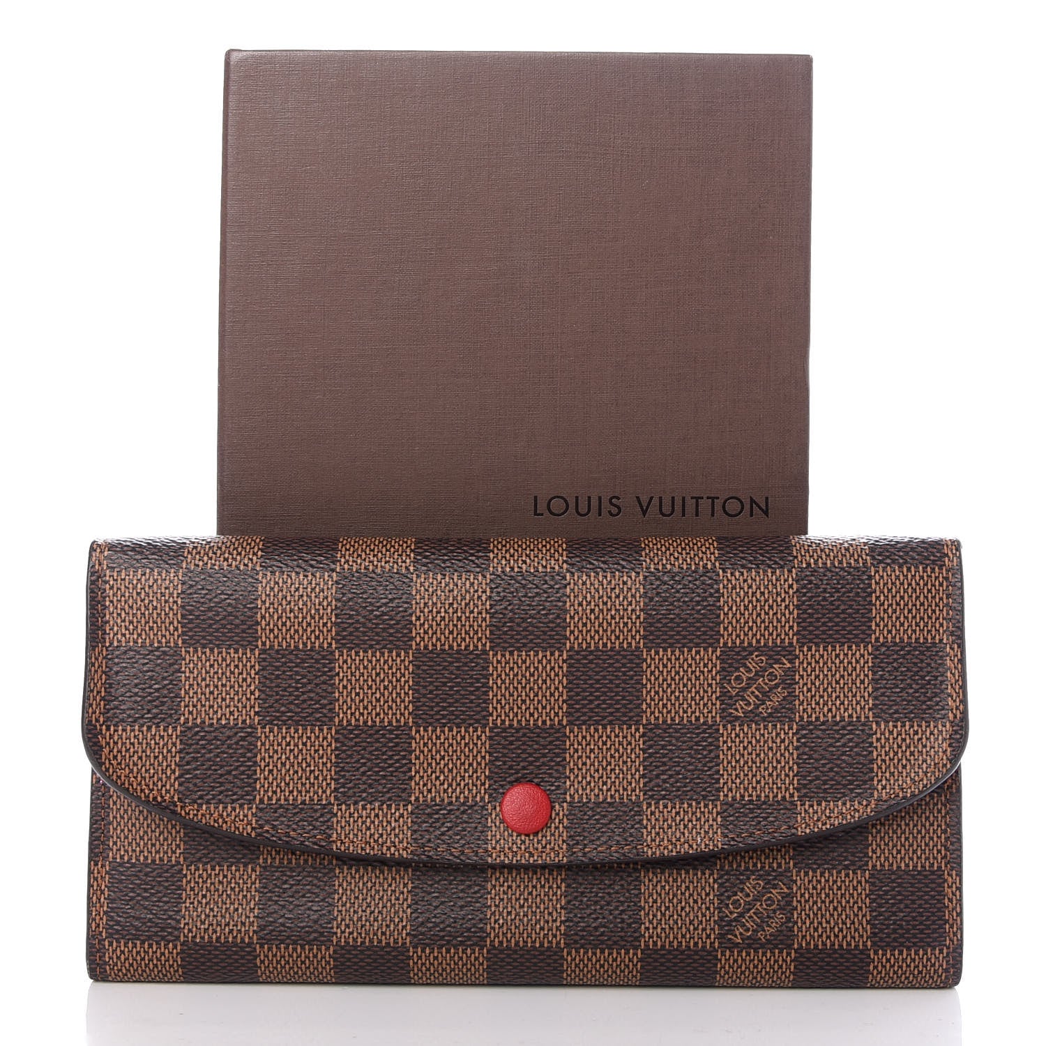Louis Vuitton Damier Ebene Emilie Wallet Red 7 of 7