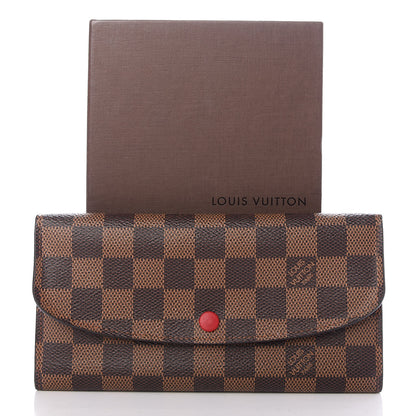 Louis Vuitton Damier Ebene Emilie Wallet Red 7 of 7