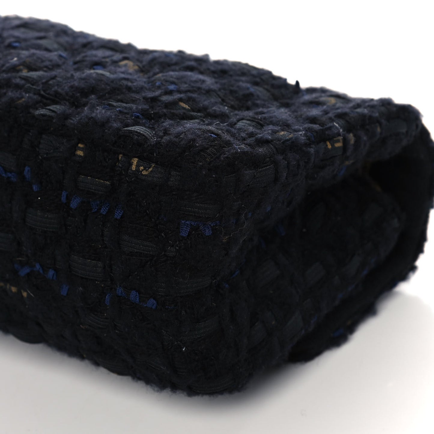 Tweed Quilted Mini 2.55 Reissue Flap Black Gold Navy