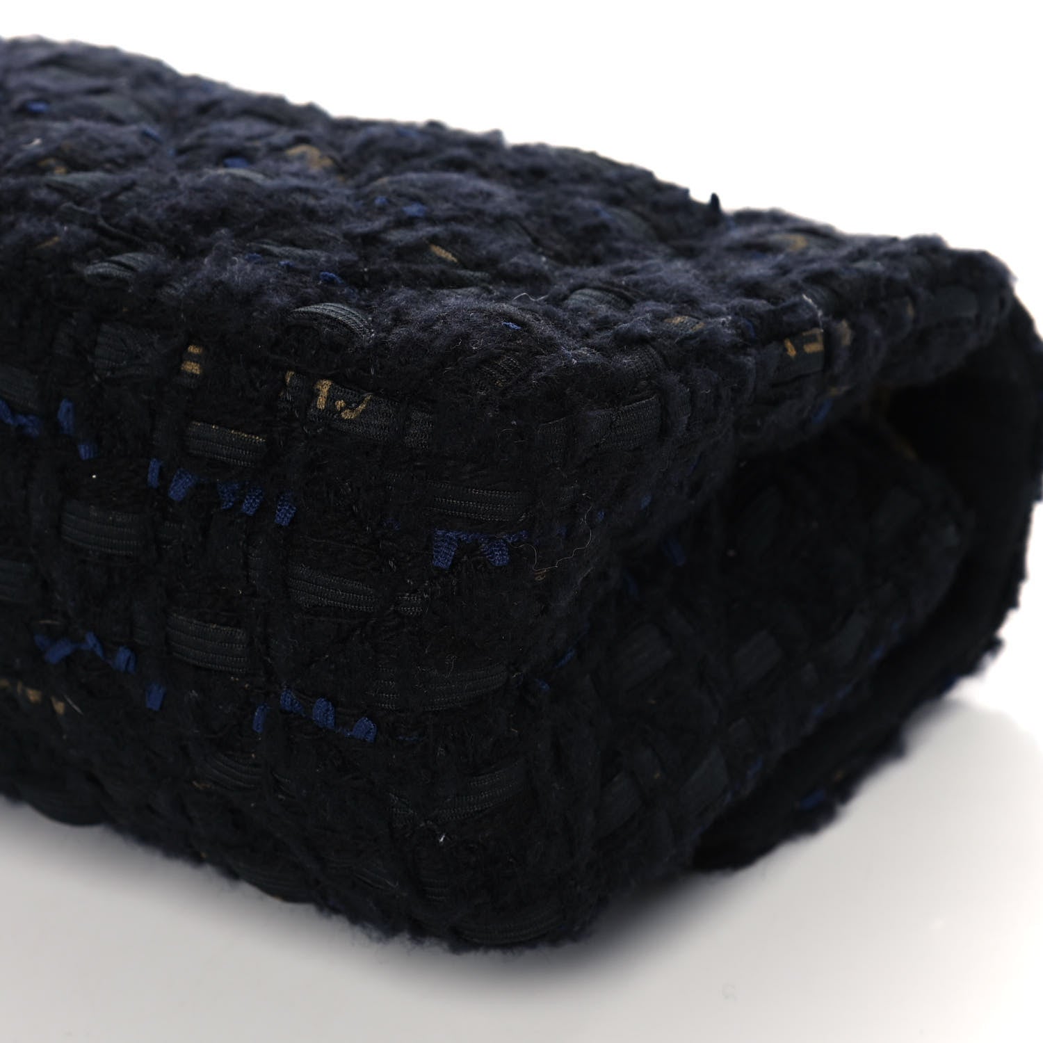 Chanel Tweed Quilted Mini 2.55 Reissue Flap Black Gold Navy 12 of 13