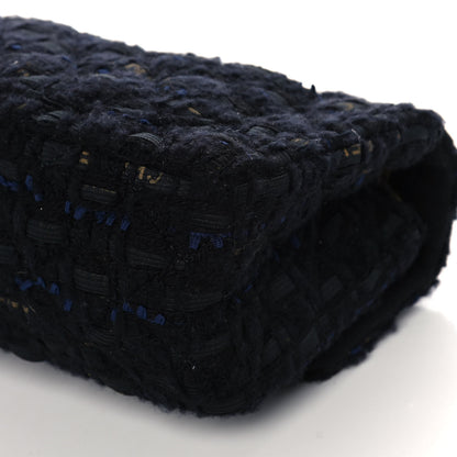 Chanel Tweed Quilted Mini 2.55 Reissue Flap Black Gold Navy 12 of 13