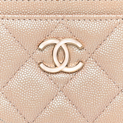 Chanel Iridescent Caviar Quilted Card Holder Beige 8 of 9