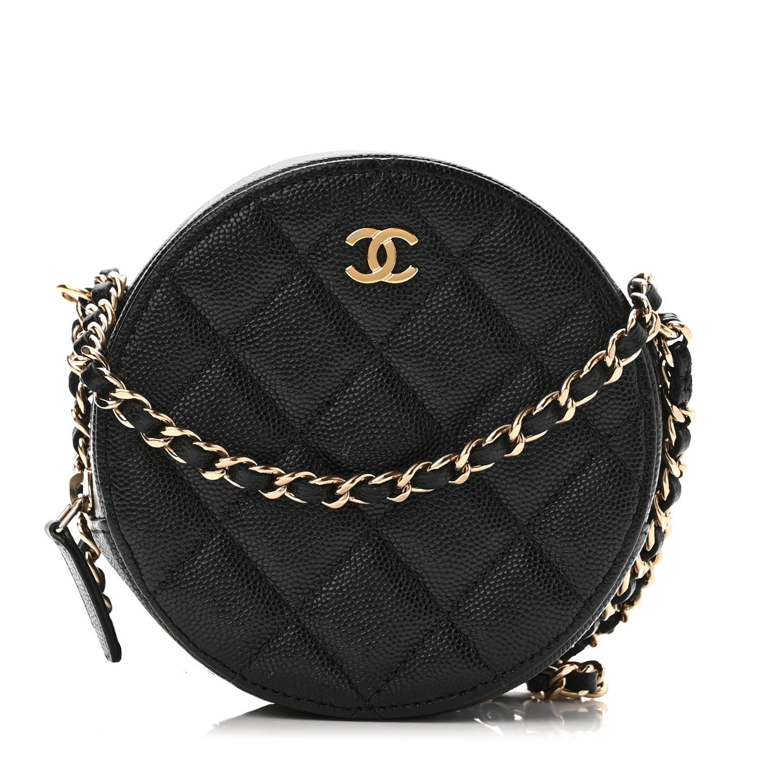 Chanel Caviar Quilted Round Clutch With Chain Black 1 of 10