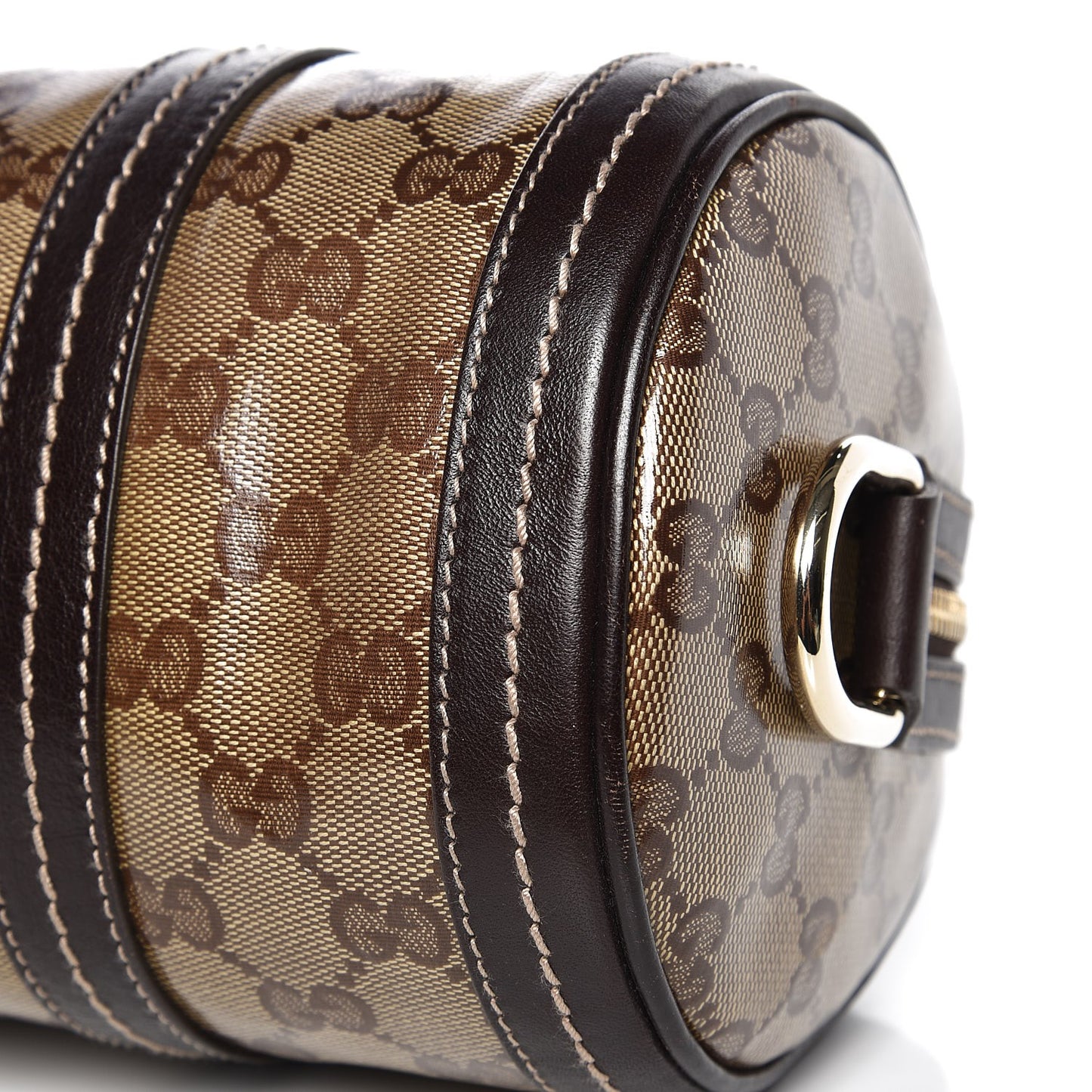Crystal Monogram Duchessa Small Boston Bag Brown