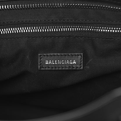 Balenciaga Canvas Satin Calfskin Diagonal Allover Logo Print Classic Silver Hardware S City Black White 6 of 11