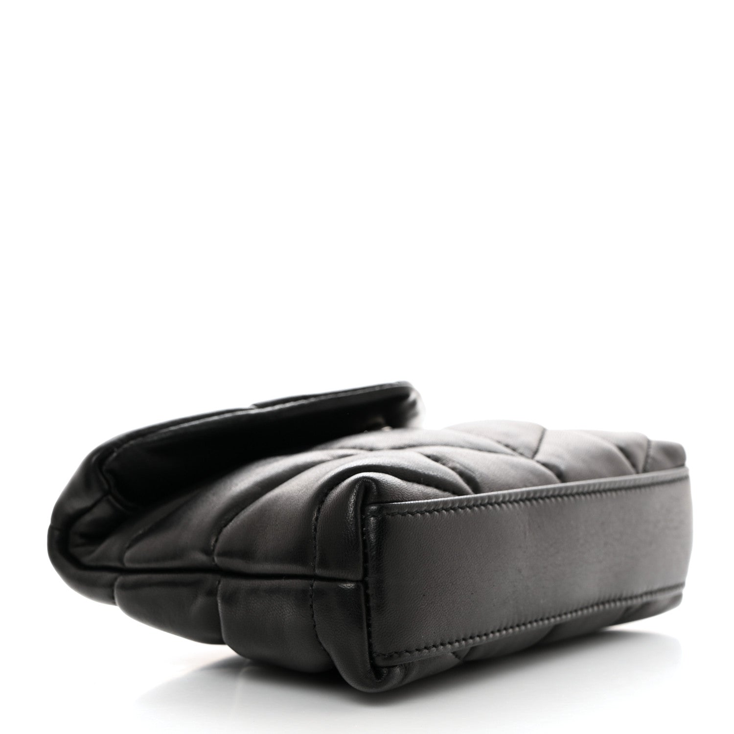 Saint Laurent Lambskin Monogram Loulou Puffer Pouch Clutch Black 4 of 7