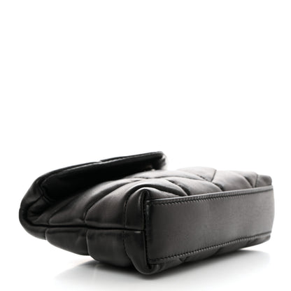 Saint Laurent Lambskin Monogram Loulou Puffer Pouch Clutch Black 4 of 7