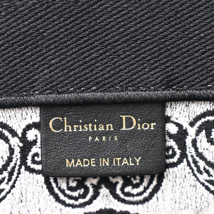 Christian Dior Canvas Embroidered Medium Ornamental Cornely Effect Book Tote Black White 6 of 12