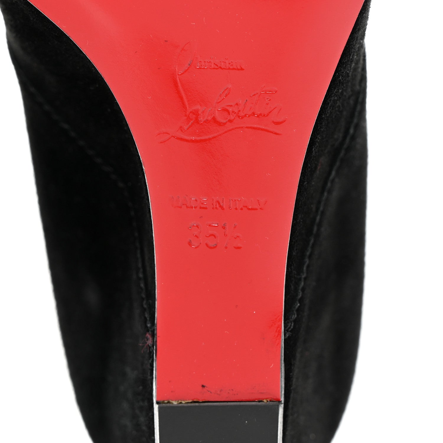 Christian Louboutin Veau Velours Compacta 70 Ankle Boots 35.5 Black 7 of 8