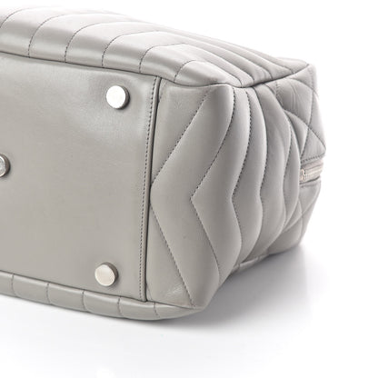 Saint Laurent Calfskin Y Quilted Monogram Medium Loulou Bowling Bag Light Grey 9 of 9