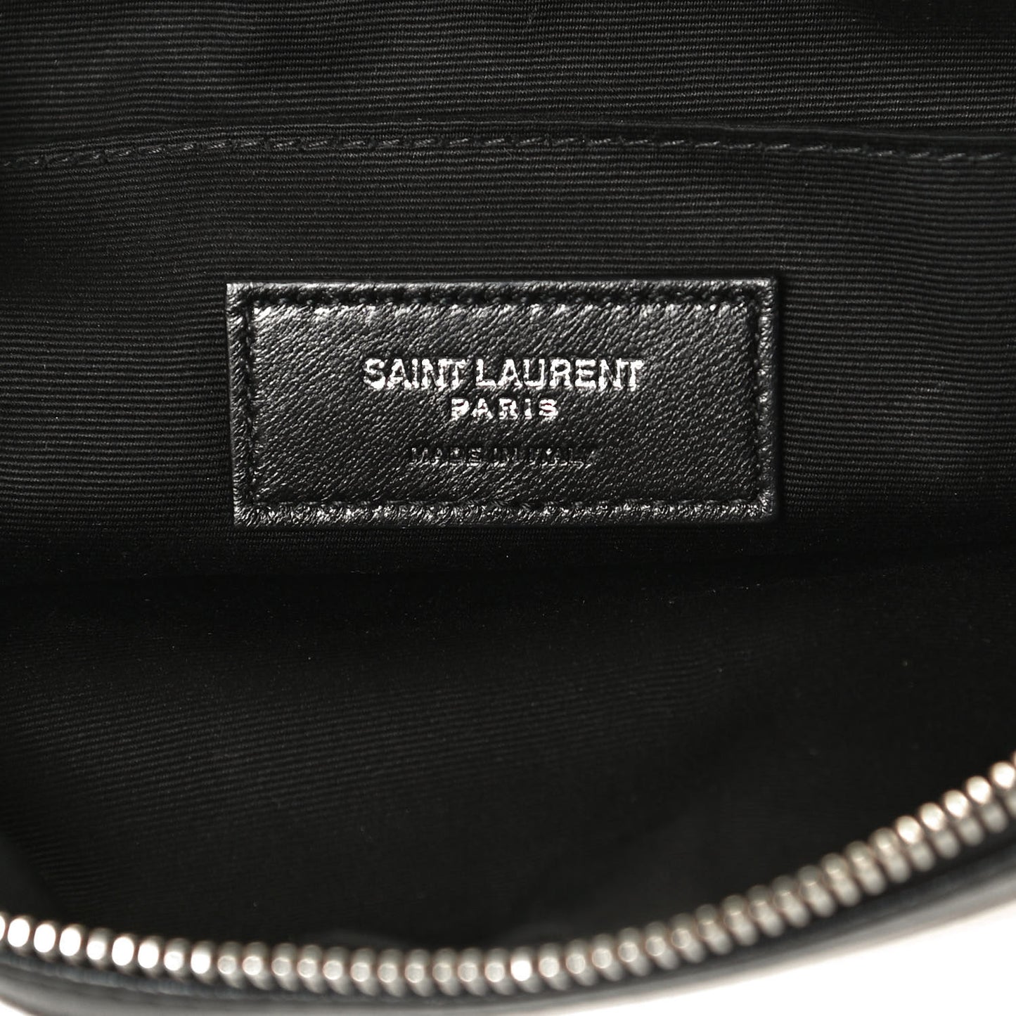 Linen Canvas Rive Gauche Zipped Pouch Optic White