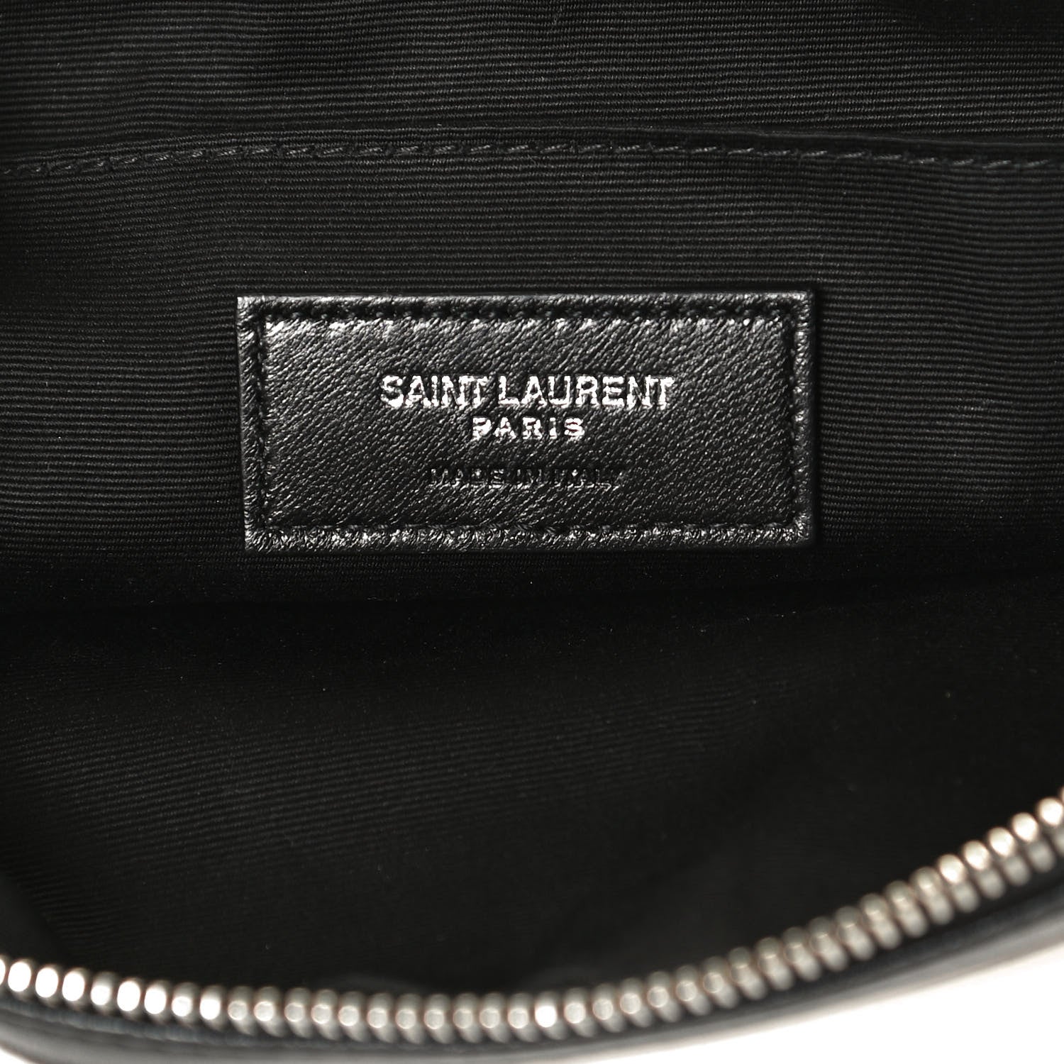 Saint Laurent Linen Canvas Rive Gauche Zipped Pouch Optic White 5 of 8