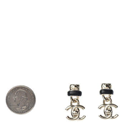 Chanel Lambskin CC Turnlock Drop Earrings Gold Black 3 of 6