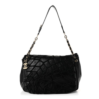 Chanel Lambskin Jersey Large Scales Flap Black 1 of 10