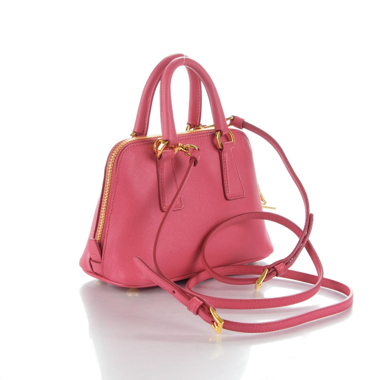 Prada Saffiano Lux Mini Promenade Tote Peonia 3 of 7