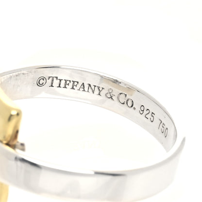 Tiffany Sterling Silver 18K Yellow Gold Open Square Ring 51 5.75 4 of 4