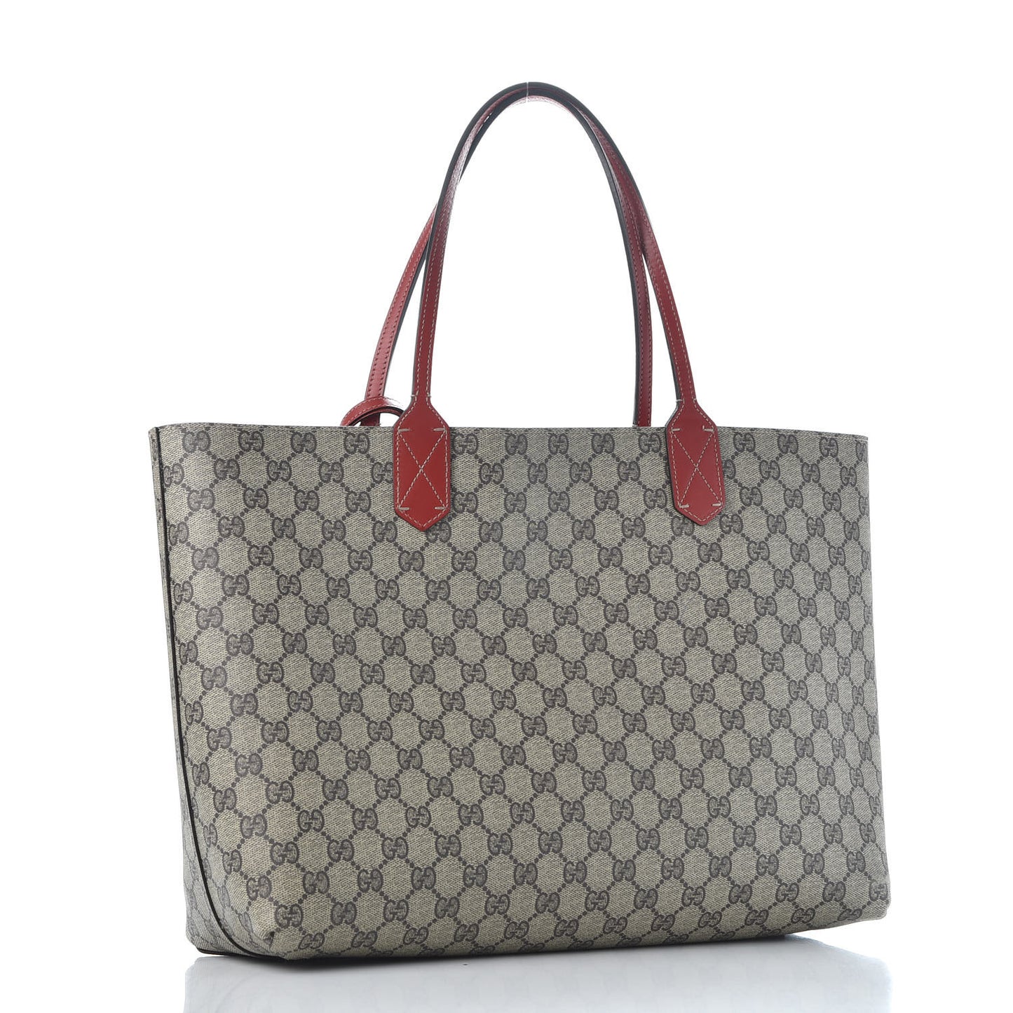 GG Supreme Monogram Medium Reversible Tote Beige Red
