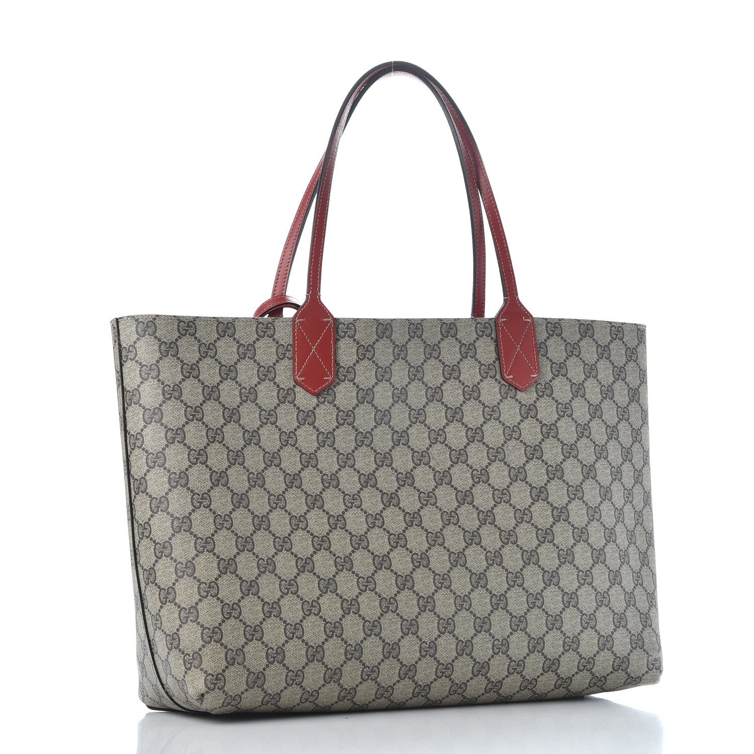 Gucci GG Supreme Monogram Medium Reversible Tote Beige Red 2 of 9
