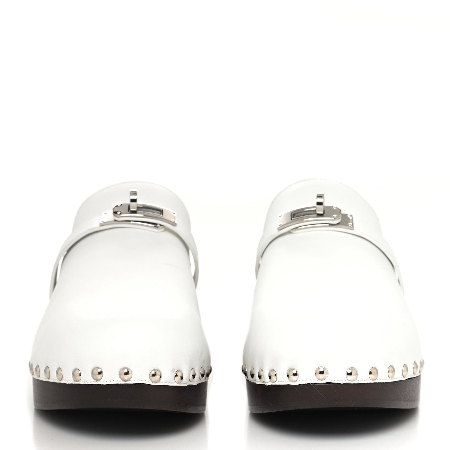 Hermes Calfskin Carlotta Mules 41 White 2 of 11