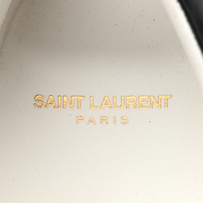 Saint Laurent Calfskin Embroidered Court Classic Sneakers 41 White Black 6 of 7