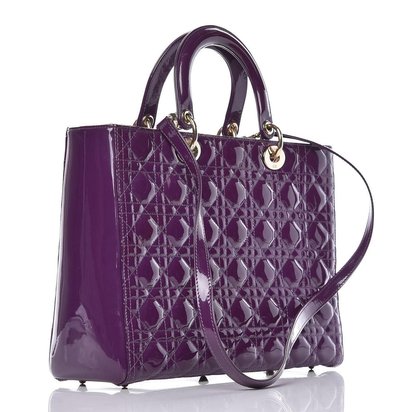 Patent Cannage Large Lady Dior Violet Purple