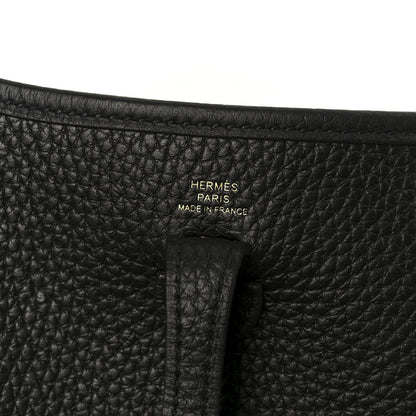 Hermes Taurillon Clemence Flipperball Sangle Evelyne TPM Black Noisette Cuivre Gold 6 of 10