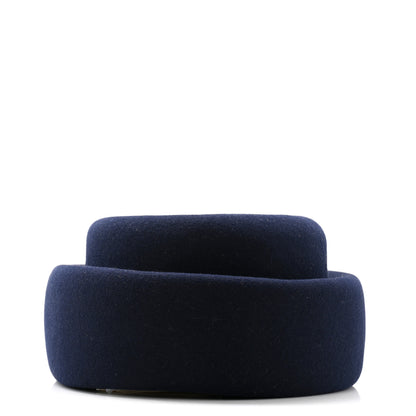 Hermes Rabbit Felt Foudre Pillbox Hat 58 Marine 6 of 8