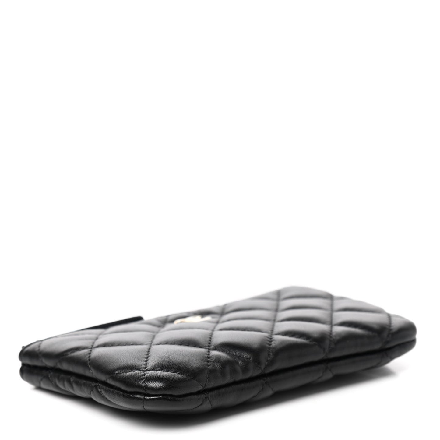 Lambskin Quilted Small No. 5 Cosmetic Case Black