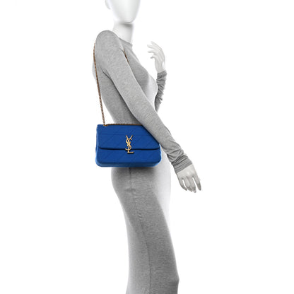 Saint Laurent Jersey Wool Patchwork Monogram Medium Jamie Baguette Bleu Majorelle 2 of 10