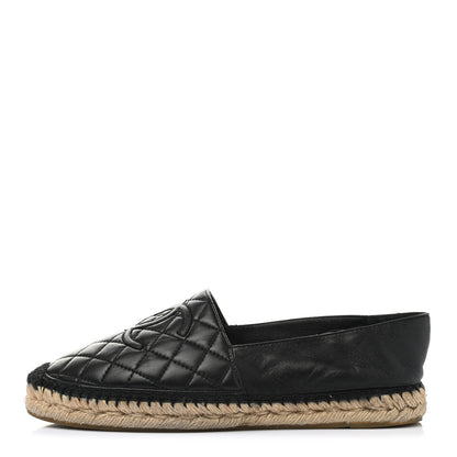 Chanel Lambskin Quilted CC Espadrilles 40 Black 1 of 8
