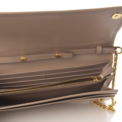 Prada Vitello Move Metal Oro Chain Wallet Cipria 7 of 8
