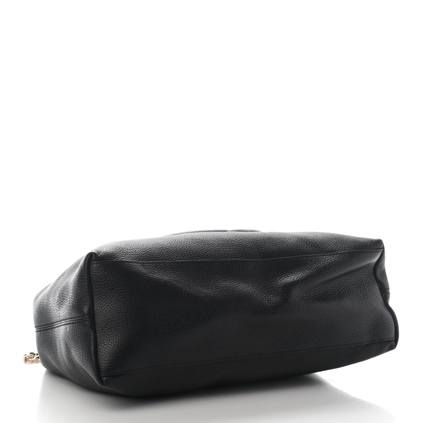 Pebbled Calfskin Medium Soho Chain Shoulder Bag Black