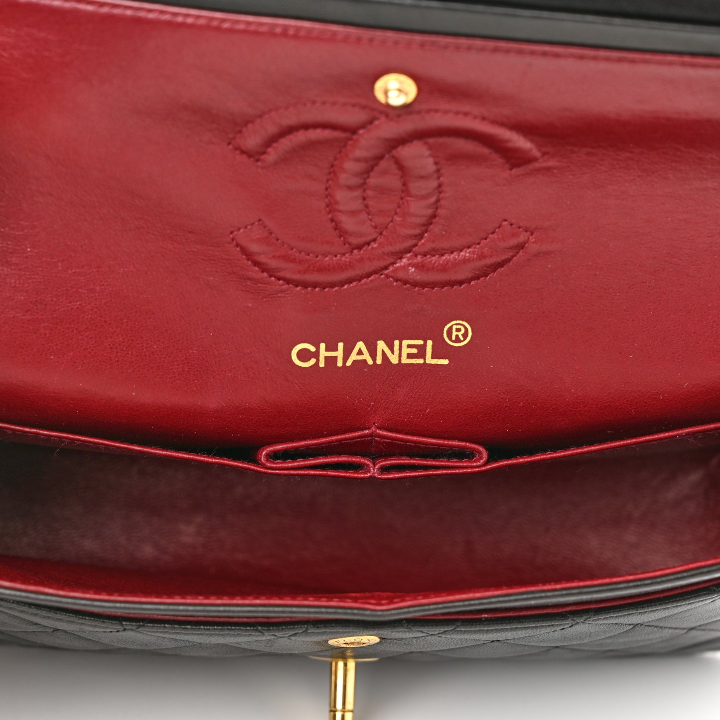 Lambskin Quilted Small Double Flap Black