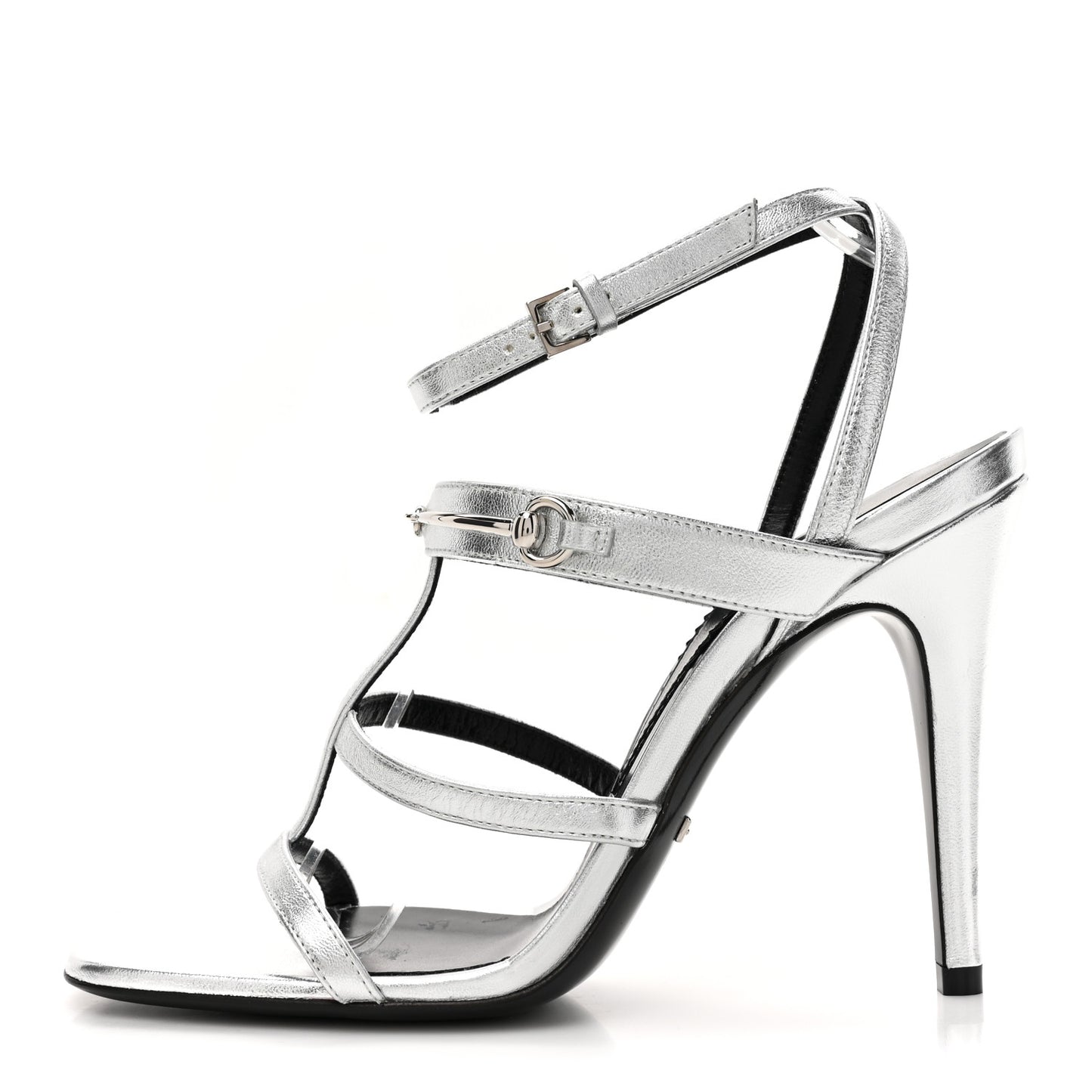 Nappa Silk High Heel Sandals 37.5 Argento