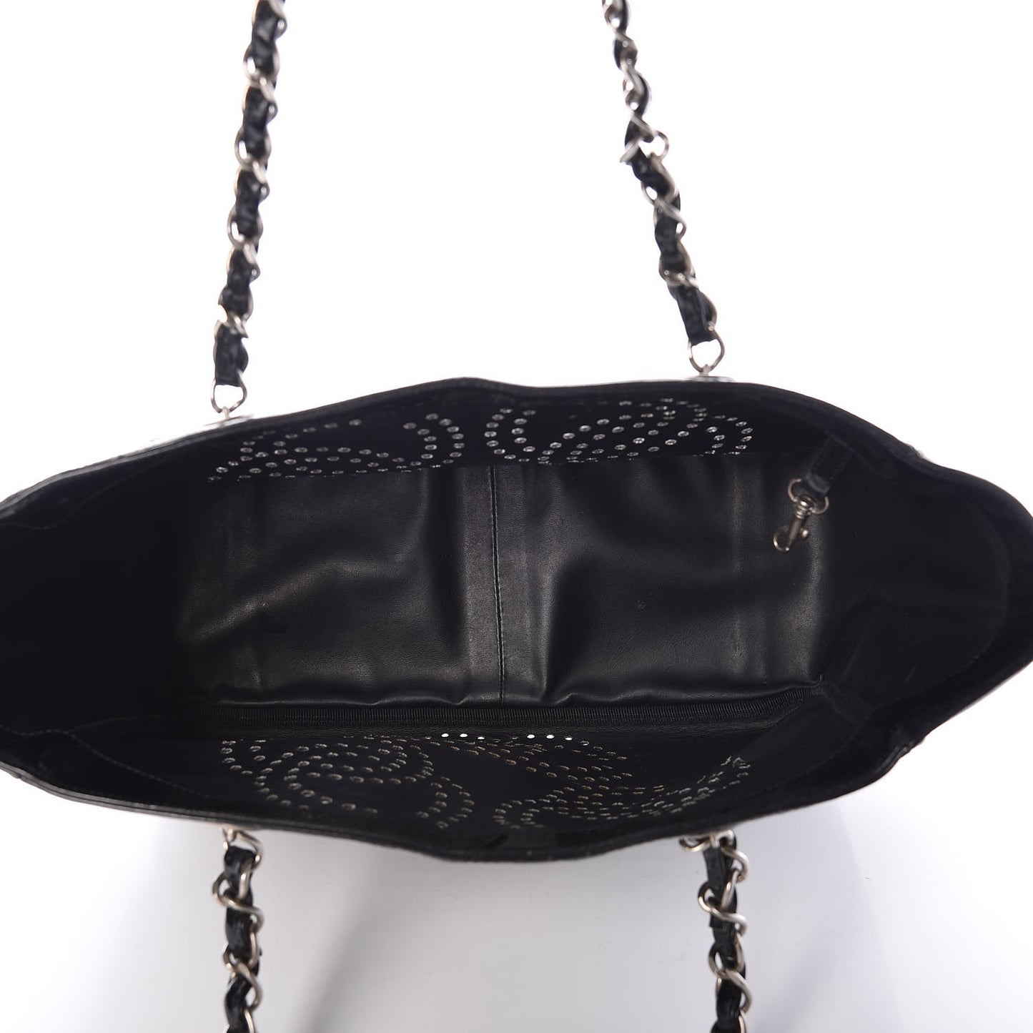 Patent Perforated CC Tote Black