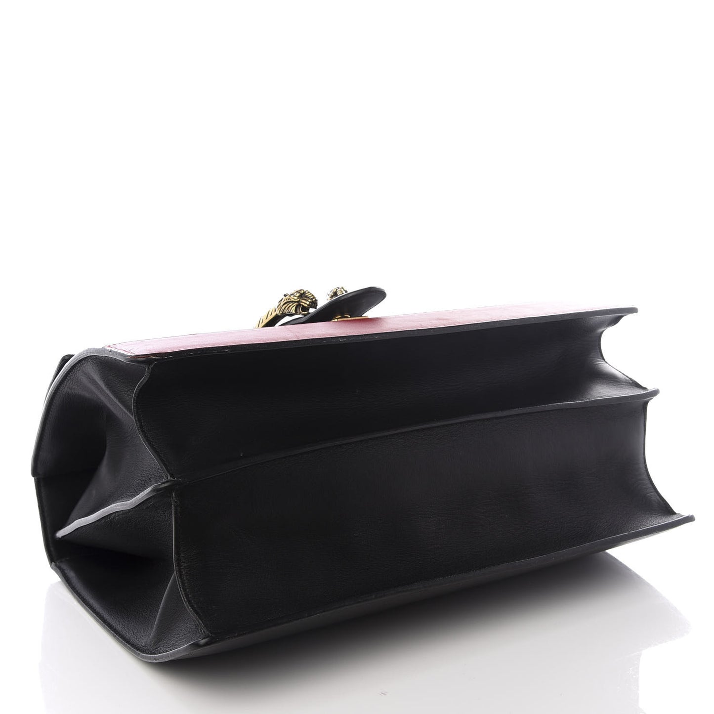 Calfskin Bamboo Web Large Dionysus Top Handle Bag Black Bright Evergreen Hibiscus Red