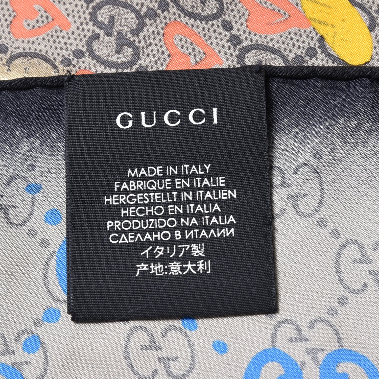 Gucci Silk Twill GG Monogram Life is Gucci Square Scarf Multicolor 5 of 6