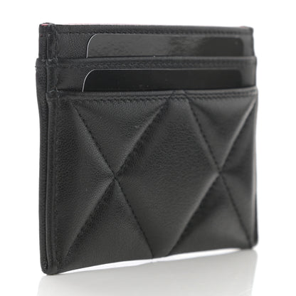 Chanel Lambskin Quilted Chanel 19 Card Holder Black 3 of 8