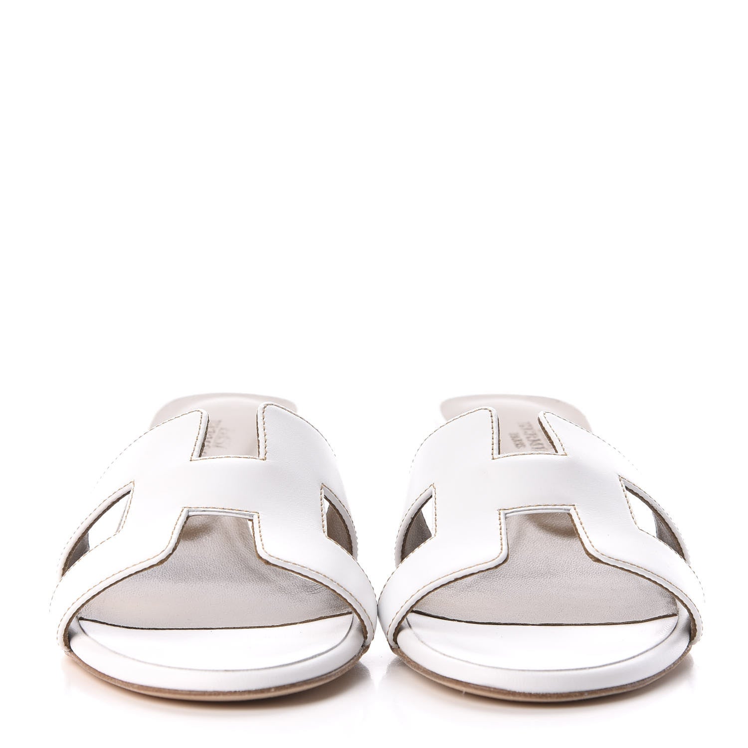 Hermes Calfskin Oasis Sandals 37 White 3 of 8