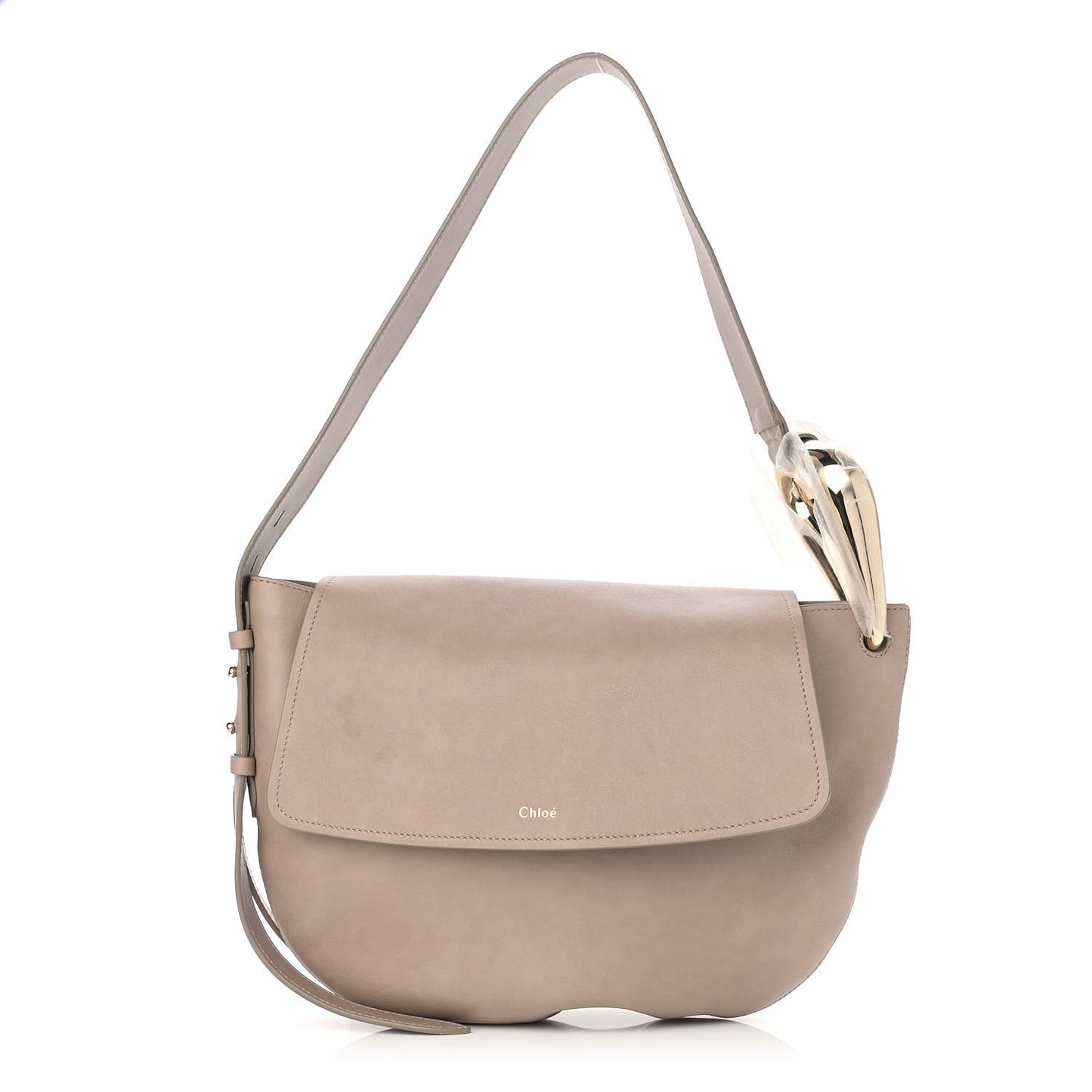 Grain Calfskin Kiss Hobo Motty Grey